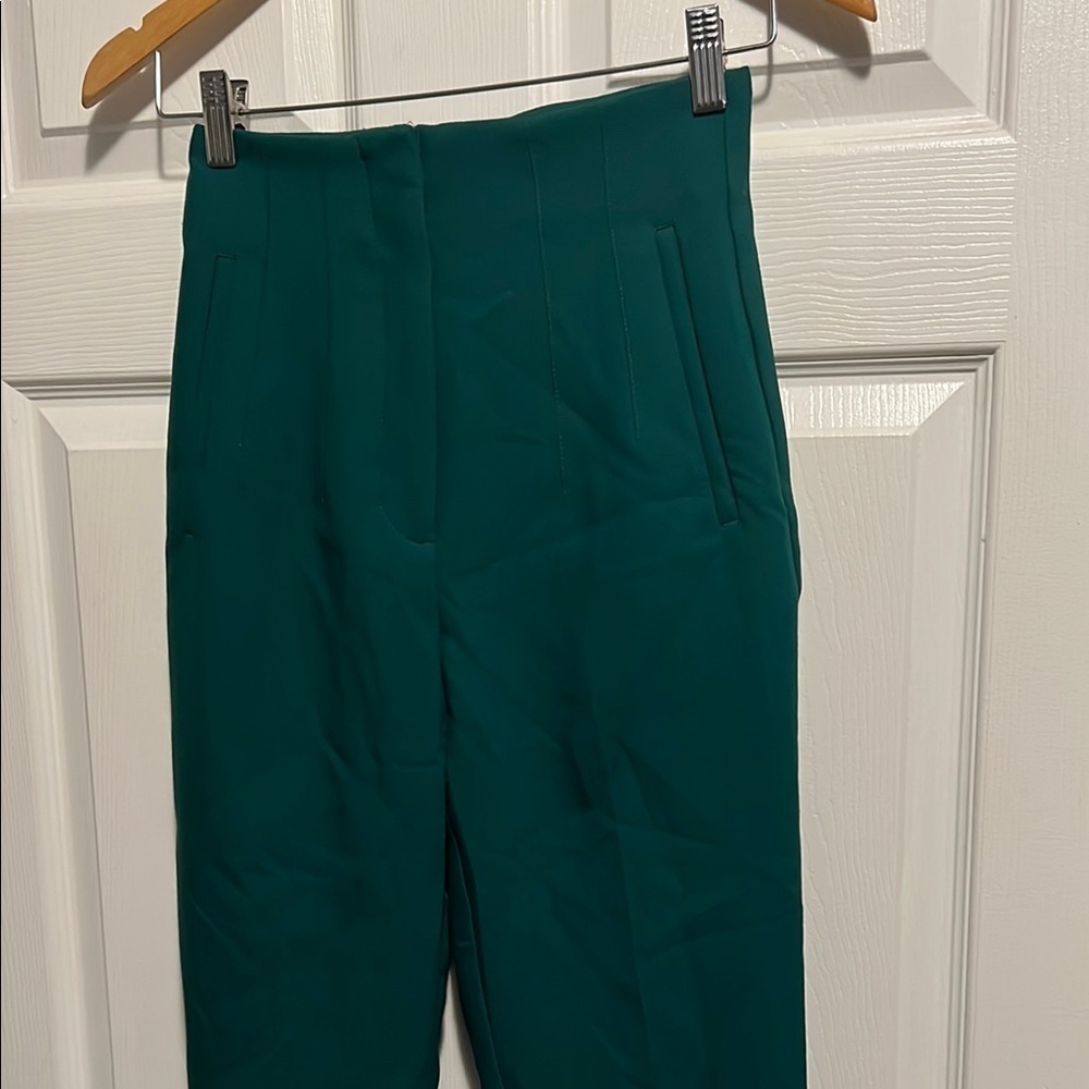Elegant Teal Green  Women's Pants - Picture 3 of 6